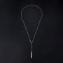 S925 Sterling Silver Dangle Tassel Jewelry Adjustable Long Chain Sweater Necklace for Women Girls