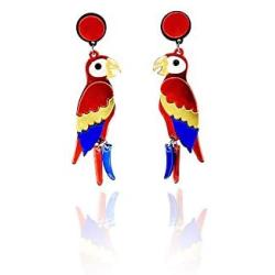 COLORFUL BLING Big Parrot drop earrings Acrylic cute animal bird for punk hip hop women girls