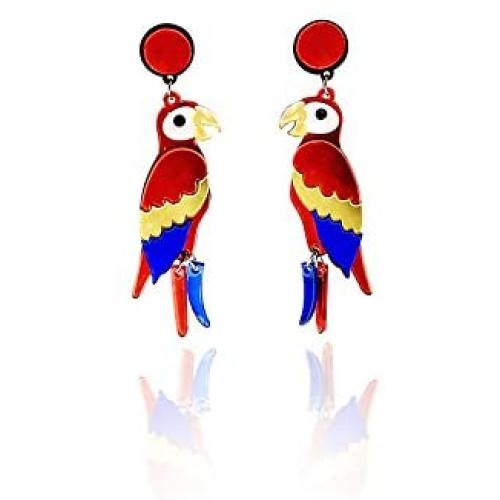 COLORFUL BLING Big Parrot drop earrings Acrylic cute animal bird for punk hip hop women girls