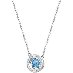 SWAROVSKI Crystal Blue Sparkling Dance Necklace and Earrings Set, Rhodium-Plated