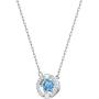 SWAROVSKI Crystal Blue Sparkling Dance Necklace and Earrings Set, Rhodium-Plated