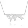 WUSUANED Stainless Steel World Map Necklace World Continents Jewelry Travel Gift for Women Men