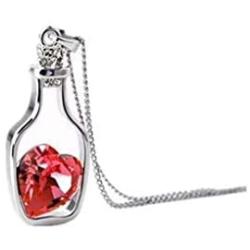 Comelyjewel Premium Quality Fashion Womens Jewelry Accessories, Drifting Bottle Glass Bottle Pendant Necklace for Women Girls red