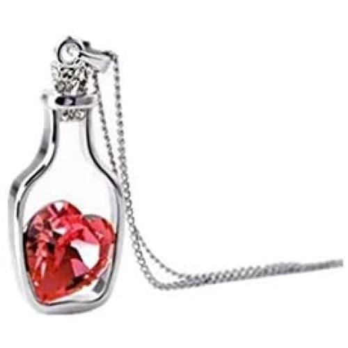 Comelyjewel Premium Quality Fashion Womens Jewelry Accessories, Drifting Bottle Glass Bottle Pendant Necklace for Women Girls red