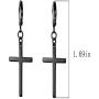 3 Pairs Cross Earrings for Men Women - Stainless Steel Hoop Dangle Drop Cross Earrings Silver Gold Black