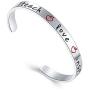 Teacher Appreciation Gift - Stainless Steel Teach Love Inspire Cuff Bangle Bracelet for Women, Jewelry for Teachers, Birthday Gifts for Teachers, Thank You for Helping Me Grow Gift