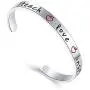 Teacher Appreciation Gift - Stainless Steel Teach Love Inspire Cuff Bangle Bracelet for Women, Jewelry for Teachers, Birthday Gifts for Teachers, Thank You for Helping Me Grow Gift