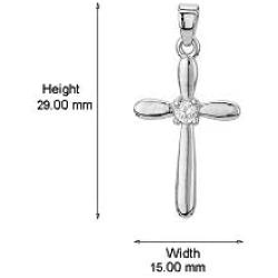 Vanbelle Sterling Silver Jewelry Fancy Cross Pendant-Necklace with Cubic Zirconia Stones and Rhodium Plated for Women and Girls
