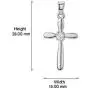Vanbelle Sterling Silver Jewelry Fancy Cross Pendant-Necklace with Cubic Zirconia Stones and Rhodium Plated for Women and Girls