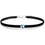 VIKI LYNN Black Velvet Choker Necklace Adjustable Blue Moonstone Choker Collar Necklace