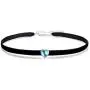 VIKI LYNN Black Velvet Choker Necklace Adjustable Blue Moonstone Choker Collar Necklace
