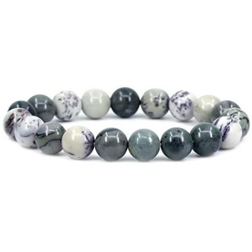 Amandastone Gem Semi Precious Gemstone 10mm Round Crystal Beads Stretch Bracelet 7 Inch Unisex