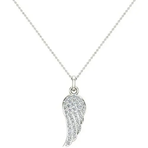 Angel Wings 14K gold Diamond Necklaces for women-girls Charm with Chain Gift Box Authenticity Cards (G, SI) Angel Wings 14K gold Diamond Necklaces for women-girls Charm with Chain Gift Box Authenticity Cards (G, SI)