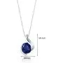 Created Blue Sapphire Pendant Sterling Silver Bezel Set 2.75 Carats Created Blue Sapphire Pendant Sterling Silver Bezel Set 2.75 Carats