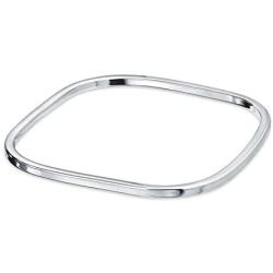Personalized Engravable Plain Solid Square Shape Stackable Smooth Polished Bangle Bracelet For Women 925 Sterling Silver