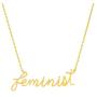 Columbus 14K Gold Plated Motivational Word Pendant Necklace - Meaningful Script Letter Chain Necklace - Simple Everyday Jewelry for Women