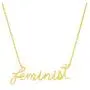Columbus 14K Gold Plated Motivational Word Pendant Necklace - Meaningful Script Letter Chain Necklace - Simple Everyday Jewelry for Women