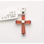 P0157 Cross Mt St Helens Green Helenite May Birthstone Sterling Silver Pendant