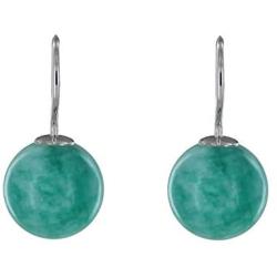 Les Poulettes Jewels - Sterling Silver Earrings Amazonite Beads