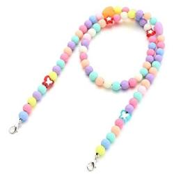 COLORFUL BLING Cute Acrylic Beads Candy Color Star Butterfly Face Mask Lanyard Holder Strap Chain Suitble for Mask Handy Ear Saver Statement Necklace for Women Girls Teens Jewelry
