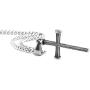 HZMAN Antique Nail Cross Stainless Steel Pendants Christian Necklace (Silver)