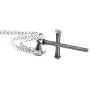 HZMAN Antique Nail Cross Stainless Steel Pendants Christian Necklace (Silver)