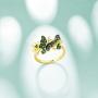 Santuzza Butterfly Ring 925 Sterling Silver Green Spinel Gold Star Flower Dangle Rings Jewelry for Women
