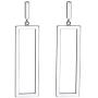 FAMARINE Gold Geometric Drop Earrings, Rectangle Dangle Earrings for Women Girls Costume Jewelry