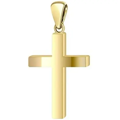 US Jewels Mens 14k Yellow Gold Christian Cross Pendant, 35mm US Jewels Mens 14k Yellow Gold Christian Cross Pendant, 35mm