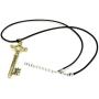 HEN-NIGHT Attack on Titan Eren Jaeger Key Pendant Necklace Gold Metal Black Leather Attack on Titan Shingeki No Kyojin Erens Key Necklace