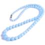 DUOVEKT Genuine Natural Blue Aquamarine Long Chains Necklace for Women Man Lady Crystal Round Beads Jewelry AAAAA 5mm-12mm
