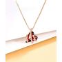 Eterstarly Wish Stone Pendant Necklace with Red Birthstone Heart Crystal, 18K Rose Gold Plated, 16.4'' + 2''