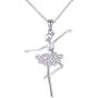 925 Sterling Silver Dancing Ballerina Dancer Ballet Dance Pendant Necklace/Stud Earrings Recital Gift for Teen Girls Women,18''