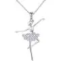 925 Sterling Silver Dancing Ballerina Dancer Ballet Dance Pendant Necklace/Stud Earrings Recital Gift for Teen Girls Women,18''