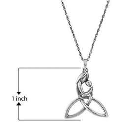 Oxidized 925 Sterling Silver Celtic Knot Cross, Shamrock Clover, Tinity Heart, Turtle, Angel and Mom Pendant Necklace, 18''