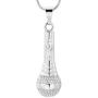 mingkejw Microphone Stainless Steel Cremation Jewelry for Ashes Urn Necklaces Keepsake Memorial Lockets Pendants for Human Ashes