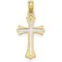 14k Solid Gold Boys & Girls Two Tone Cross Necklace 16'' 14k Solid Gold Boys & Girls Two Tone Cross Necklace 16''