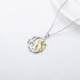 ROMANTIC WORK Cute Rabbit Necklace for Women Sterling Silver Bunny on The Moon Pendant Easter Necklace Rabbit Jewelry Gift for Girlfriend Daughter Sister