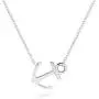 ELBLUVF 18k Silver Gold Rose Gold Plated Stainless Steel Women Sideways Anchor Pendant Necklace 18inches Choose Colors