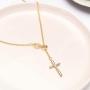 70th Birthday Gift Necklace: Birthday Present, Jewelry Gift For Her, 2 Infinity Cross (gold-plated-brass, NA)