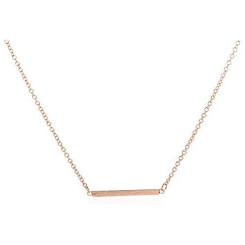 Frodete Romantic Silver Custom Bar Stick Necklace Pendant Clavicle Chain Necklace Women Men Jewelry DIY Gift