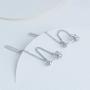 Bar Dangle Earrings With Chain for Women Minimalist 925 Sterling Silver Stud Earrings