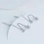 Bar Dangle Earrings With Chain for Women Minimalist 925 Sterling Silver Stud Earrings Bar Dangle Earrings With Chain for Women Minimalist 925 Sterling Silver Stud Earrings