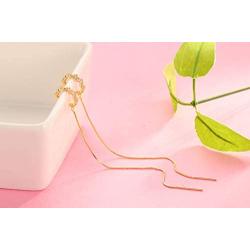 SLUYNZ 925 Sterling Silver Wave Cuff Earrings Wrap Tassel Earrings for Women Teen Girls Threader Earrings Chain