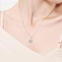 FANCIME 925 Sterling Silver CZ Cubic Zirconia Round Disc Heart Shaped Pendant Necklace Tennis Bracelet Jewelry Anniversary Birthday Gift for Womem Girls Mother with Box