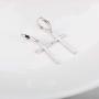 Sllaiss 925 Sterling Silver Dangle Cross Earrings for Womens Men Hinged Hoop Cross Earrings Huggie Drop Piercing