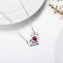 AOBOCO Nurse Necklace Sterling Silver Nurse Hat Charm with EKG Heartbeat Heart Necklace for Nurse Doctor Medical Student, Crystal from Austria