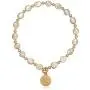 Pearl Necklace with Gold Coin Figure Pendant Irregular Pearls Choker for Women/Man Jewelry