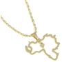 Stainless Steel Venezuela Map Pendant Necklace Venezuelan Jewelry (Gold)
