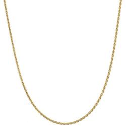 18K Gold Flashed Sterling Silver 1.6mm Italian Rope Chain Necklace, Choice of 14'' 16'' 18'' 20'' 22'' 24'' 30'' inch